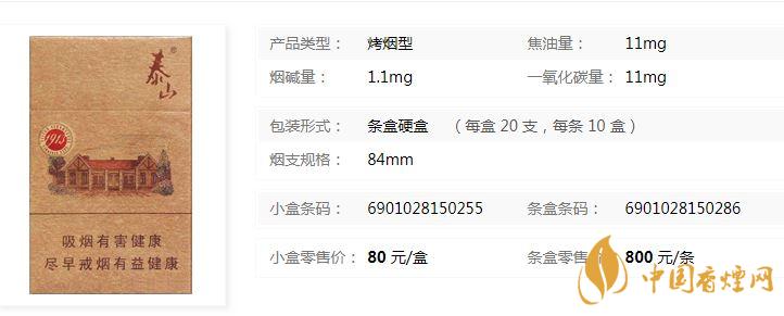 泰山1913香煙多少錢一盒？泰山1913各地價格表查詢2020
