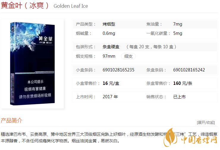 黃金葉冰爽多少錢一盒價(jià)格？黃金葉冰爽價(jià)格及參數(shù)圖片2020