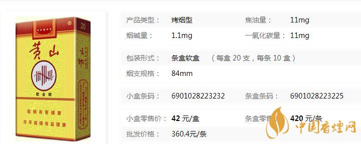 黃山軟金皖軟盒多少錢？黃山軟金皖煙價(jià)格及參數(shù)