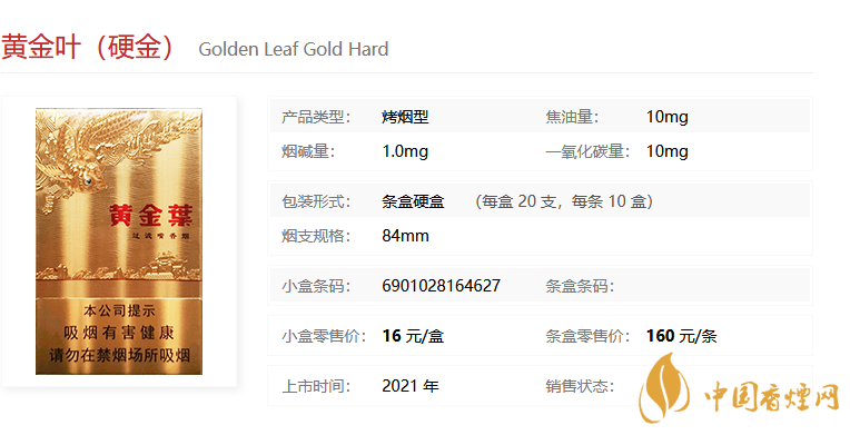黃金葉（硬金）多少錢(qián)一包 黃金葉（硬金）價(jià)格參數(shù)一覽。